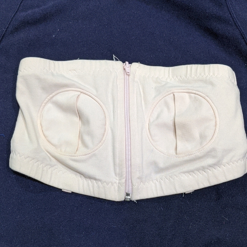 Maternity Cream Bustier with Front Zipper